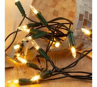 Hellum 150216 Guirlande lumineuse à 35 LED, blanc chaud, 5,10 m, pour l'intérieur, avec câble vert, guirlande lumineuse d'intérieur avec prise, éclairage < 59 lm