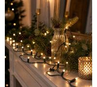 Hellum 150292 Guirlande lumineuse à 30 LED à alimentation électrique, 220 V, longueur éclairée 4,35 m, câble vert, décoration de salon, sapin de Noël, prise IP20, pour l'intérieur