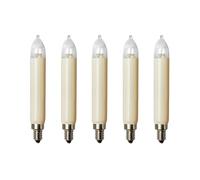 Hellum 5 Ampoules de rechange LED, 8-34V 0,5W E10 pour 7-30 lampes, 151343 | Ampoule de rechange E10 (Ø10 mm) pour guirlande lumineuse d'extérieur, bougie à tige 15 lm, pour l'arc lumineux de Noël