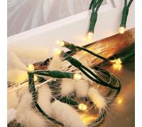 hellum 577549 Mini guirlande lumineuse d'intérieur à 20 LED de 2,85 m de longueur lumineuse classique blanc chaud avec prise, < 59 lm, pour sapin de Noël, câble vert, 577549