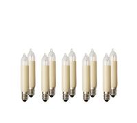 Hellum 938012 - Lot de 10 bougies de rechange 23 V, 3 W pour guirlande ou arc-boutant de 10 points lumineux - Pour sapin de Noël - Pour intérieur et extérieur - Ampoule E10, 23 V, 3 W, 22 lumens
