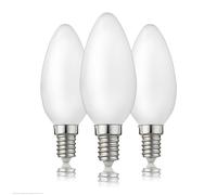Hellum Ampoule LED bougie E14, lot de 3, 2,5W, remplace 25W, verre mat | Ampoule E14 flamme, petit culot à vis, LED filament vintage, forme bougie C35, blanc chaud 2700 K, 250 lm, verre mat, 220216