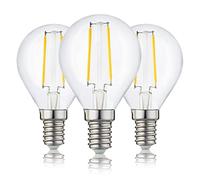 Hellum Ampoule LED E14 goutte G45, lot de 5, 2,2W, remplace 25W, clair | Ampoule LED E14 goutte G45, petit culot à vis, LED filament vintage, blanc chaud 2700 K, 250 lm, verre clair, 208108