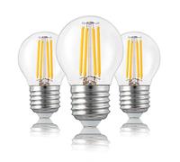 Hellum Ampoule LED E27 mini globe, lot de 5, 4,5W, remplace 40W, clair | Ampoule LED E27 mini globe, gros culot à vis, LED filament vintage, ampoule E27 blanc chaud 2700 K, 470 lm, 209112