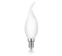 Hellum Ampoule LED flamme E14, 2,2W, remplace 25W, verre mat | Ampoule flamme E14, petit culot à vis, LED filament vintage, forme bougie flamme, blanc chaud 2700 K, 250 lm, mat, 207408