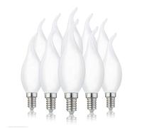 Hellum Ampoule LED flamme E14, lot de 10, 2,2W, remplace 25W, verre mat | Ampoule flamme E14, petit culot à vis, LED filament vintage, forme bougie flamme, blanc chaud 2700 K, 250 lm, mat, 220292