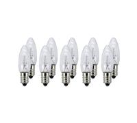 Hellum bougies de rechange pour arc flottant, 10 pièces bougie à cannelure pour arbre de Noël bougies chaînes lumineuses intérieur avec 20 points de combustion, E10/ 12V/ 2,5W/ 19 lumens 950038