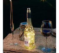Hellum chaîne lumineuse pour bouteilles de vin avec minuterie, blanc chaud, mini guirlande led à pile (AAA) pour bouteilles, chaîne pour bouteilles de vin, décoration de table, Noël 523683