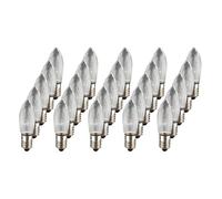 Hellum chandelles filament de rechange 34 V 3 W pour guirlandes et arches lumineuses, 25 pièces striées E10 (ø10 mm), adaptées à 7 lampes, 22 lumens, recharges chaîne, intérieur 919110