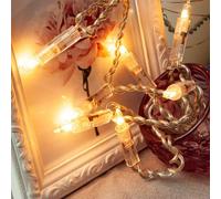Hellum guirlande int. 10 lumières blanc chaud, déco Noël, câble transparent avec interrupteur 1,355, déco salon, décoration Noël <59 lm 831160