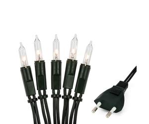 Hellum guirlande int. secteur, mini guirlande 100 lampes, lumières blanc chaud, long. éclairée 14,85 m, câble vert, 100 lumières avec fiche pour Noël <59 lm 839012