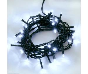 Hellum Guirlande lumineuse 40 LED, guirlande extérieure 3,9 m, chaîne lumineuse LED avec prise avec minuterie, lumière froide, câble vert <59 lm 151909