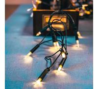 Hellum Guirlande lumineuse d'intérieur à alimentation électrique, mini guirlande lumineuse 50 ampoules claires et chaudes, longueur 7,35 m, câble vert 50 ampoules 835014
