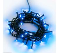 Hellum Guirlande lumineuse extérieure, guirlande 80 LED outdoor électrique 7,9 m, guirlande LED avec minuterie, guirlande bleue avec transformateur extérieur, câble vert <59 lm 151930