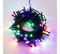 Hellum LED Guirlande lumineuse extérieure ou intérieure I avec minuterie I Guirlande lumineuse couleur de lumière multicolore I Guirlande lumineuse avec 200 LED I avec câble en vert <59 lm I 151237