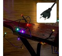 Hellum LED Mini chaîne de lumière intérieure, 100 LED colorées, 14,85m longueur éclairée, l'intérieur avec fiche, comme une chaîne de lumière d'arbre de Noël ou éclairage de fête, 577617
