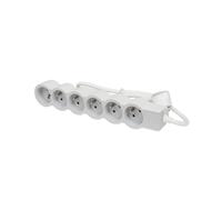 HELMO Standard 6x2P+Z avec câble 3,0m 3x1,5 mm2 blanc/gris clair 049494