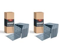 HELPMATE - 12 equerre metal connecteurs d'angle à rainures 60x60x60 mm - Connecteur bois électro-galvanisé & passivé bleu - Equerre fixation perforée &excellente protection anti-corrosion (Lot de 2)
