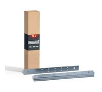 HELPMATE - 12 panneau perforé plats - 30x300 mm - Plaque perforée bois électro-galvanisé & passivé bleu - Equerre metal avec une excellente protection contre la corrosion