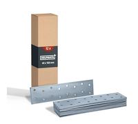 HELPMATE - 12 pièces de plaque perforée - 40x160 mm - Plaque acier galvanisé & passivé bleu - Assemblage bois avec une excellente protection anti-corrosion, stable & durable