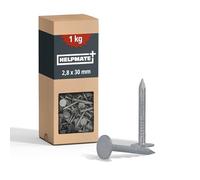 HELPMATE - Clous, vis et fixations pour carton bitumé - 2,8x30 mm - galvanisés mécaniquement - 1 kg - petit clou pour carton bitumé type B - Clous pour carton bitumé DIN 1160 B