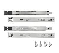 HELPMATE - Glissières de tiroir à fermeture amortie 400 mm - Extension totale - Lot de 2 paires (4 glissières) à billes - Système de glissières pour tiroirs - Acier galvanisé