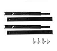 HELPMATE - Glissières de tiroir noires 500 mm - Extension totale - 35 kg - Lot de 2 paires (4 glissières) à billes - Système de glissières pour tiroirs - Acier laqué noir