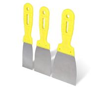 HELPMATE - Jeu de spatules de peintre 3 pièces 40/60/80 mm - Spatules en acier inoxydable avec manche en plastique - Lame en acier flexible à surface polie - Pour l'enduisage et le grattage