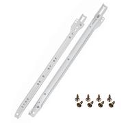 HELPMATE Lot de 2 guides coulissants 400 mm - Lot de 2 rails de tiroir - Système de rail - Tiroir - Extension partielle - Blanc - Avec matériel de fixation