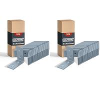 HELPMATE - Lot de 48 équerres de plaque perforée 40x40x20mm - Connecteur coudé galvanisé & bleu passivé - Connecteurs bois avec excellente protection contre la corrosion - Angle de trou