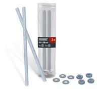 HELPMATE - Tige filetée M10 x 200 mm en acier galvanisé - 2 pièces | Écrou et rondelle inclus - DIN 976 e résistance 4.8 - pour le Construction, le jardinage, le bricolage et modélisme