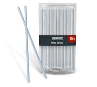 HELPMATE - Tige filetée M10x330 mm en acier zingué - 10 pièces - tige filetée à pas métrique et filetage complet argenté - résistance casse 4.8 - DIN 976