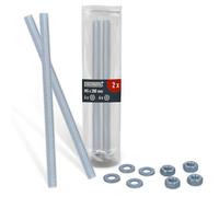 HELPMATE - Tige filetée M12 x 200 mm en acier galvanisé - 2 pièces | Écrou et rondelle inclus - DIN 976 e résistance 4.8 - pour le Construction, le jardinage, le bricolage et modélisme