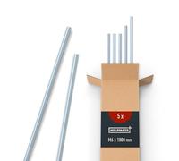 HELPMATE - Tige filetée M6 x 1000 mm en acier galvanisé - Lot de 5 tiges filetées avec filetage métrique complet - Tige filetée avec e résistance 4.8, DIN 976