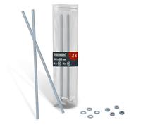 HELPMATE - Tige filetée M6 x 200 mm en acier galvanisé - 2 pièces | Écrou et rondelle inclus - DIN 976 e résistance 4.8 - pour le Construction, le jardinage, le bricolage et modélisme