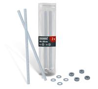 HELPMATE - Tige filetée M8 x 200 mm en acier galvanisé - 2 pièces | Écrou et rondelle inclus - DIN 976 e résistance 4.8 - pour le Construction, le jardinage, le bricolage et modélisme
