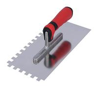 HELPMATE Truelle dentelée 10 x 10 mm - Spatule dentée professionnelle fabriquée en Allemagne en acier inoxydable - Truelle dentée 230 x 130 mm pour appliquer du mastic et de la colle à carrelage