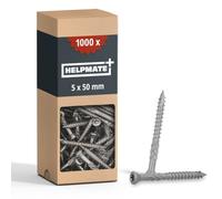 HELPMATE - Vis de terrasse - 5x50 mm - acier inoxydable A2 - 1000 vis pour planches + 2 embouts T25 - Vis de terrasse pour l'extérieur (construction de terrasses & abris de jardin)