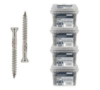 HELPMATE - Vis de terrasse - 5x50 mm - acier inoxydable A2 - 4000 vis pour plancher + embout T25 - Vis de terrasse pour l'extérieur (construction de terrasses & abris de jardin)