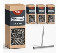 HELPMATE - Vis de terrasse - 5x70 mm - acier inoxydable A2 - 2000 vis pour plancher + embout T25 - Vis de terrasse pour l'extérieur (construction de terrasses & abris de jardin)