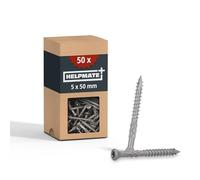 HELPMATE - Vis pour terrasse - 5x50 mm - acier inoxydable A2 - 50 vis pour planches + 2 embouts T25 - Vis pour l'extérieur