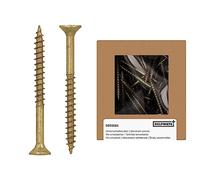 HELPMATE - Vis universelles tête fraisée - 3,5x40 mm - passivées jaune - 300 vis à bois avec entraînement en T et filetage partiel - Boulons pour l'intérieur