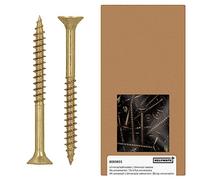 HELPMATE - Vis universelles tête fraisée - 4,5x50 mm - passivées jaune - 300 vis à bois avec entraînement en T et filetage partiel - Boulons pour l'intérieur