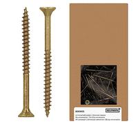 HELPMATE - Vis universelles tête fraisée - 4,5x60 mm - passivées jaune - 250 vis à bois avec entraînement en T et filetage partiel - Boulons pour l'intérieur