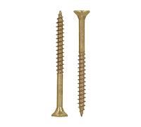 HELPMATE - Vis universelles tête fraisée - 4x50 mm - passivées jaune - 400 vis à bois avec entraînement en T et filetage partiel - Boulons pour panneaux de particules pour l'intérieur