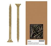 HELPMATE - Vis universelles tête fraisée - 4x50 mm - passivées jaune - 400 vis à bois avec entraînement PZ et filetage partiel - Boulons pour panneaux de particules pour l'intérieur