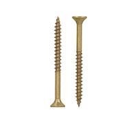 HELPMATE - Vis universelles tête fraisée - 5x60 mm - passivées jaune - 200 vis à bois avec entraînement en T et filetage partiel - Boulons pour panneaux de particules pour l'intérieur