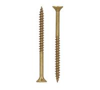 HELPMATE - Vis universelles tête fraisée - 5x70 mm - passivées jaune - 180 vis à bois avec entraînement en T et filetage partiel - Boulons pour panneaux de particules pour l'intérieur