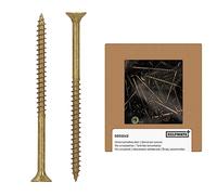 HELPMATE - Vis universelles tête fraisée - 5x80 mm - passivées jaune - 75 vis à bois avec entraînement en T et filetage partiel - Boulons pour panneaux de particules pour l'intérieur