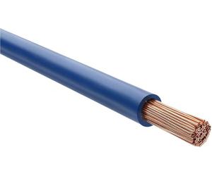 HELU KABEL H07V-K 1x6mm² DBU (bleu foncé), câble unipolaire en PVC bleu foncé, diamètre nominal 5,3 mm, tension nominale Uo/U 450V/750V - 1 mètre